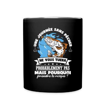 Pecheur Humour Poisson - Mug uni - noir - Devant