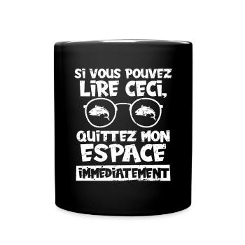 Drôle De Pêcheur Humour Pêche - Mug uni - noir - Devant