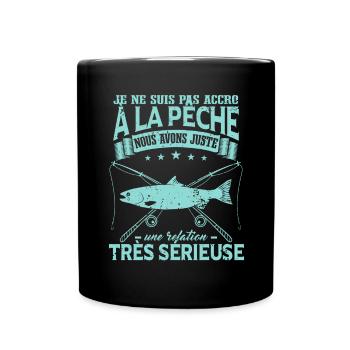 Poisson Cadeau Pêcheur Pêche Humour - Mug uni - noir - Devant