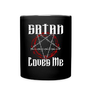 Satan Beelzebub Teufel Gothic Pentagram Mystisch - Tasse einfarbig - Schwarz - Vorne