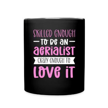 Suffisamment qualifié pour être acrobate aérien. - Mug uni - noir - Devant