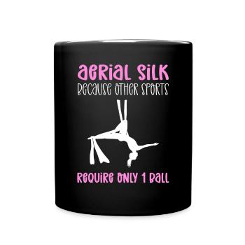 Air silk, because other sports only 1 ball - Full Colour Mug - black - Front