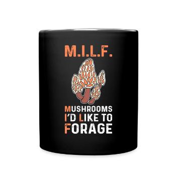 Pilze, Die Ich Gerne Aufsuche. Pilzsammlung - Tasse einfarbig - Schwarz - Vorne