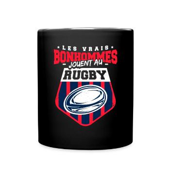 Homme Rugby Rugbyman Humour - Mug uni - noir - Devant