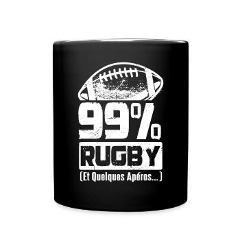 Rugby and some aperitifs - Full Colour Mug - black - Front