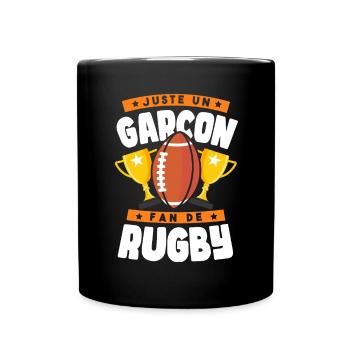 Just a rugby fan boy - Full Colour Mug - black - Front