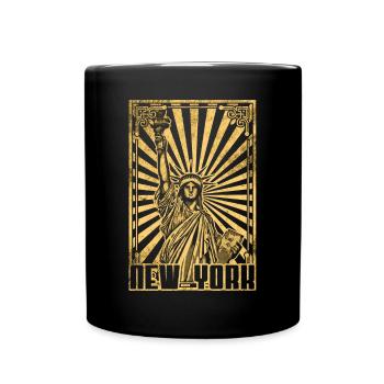 New York Freiheitsstatue - Tasse einfarbig - Schwarz - Vorne