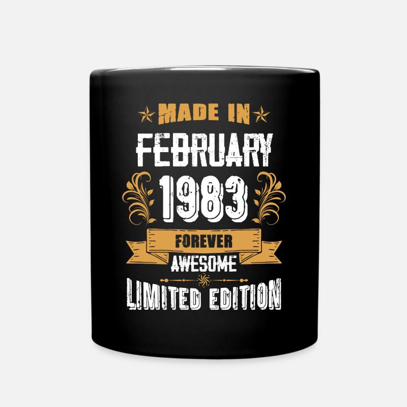 Anniversaire millésime février 1983 - Mug uni - noir