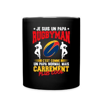 Je Suis Un Papa Rugbyman - Mug uni - noir - Devant
