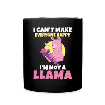 Lama Geschenk Lama Liebhaber Geschenk - Tasse einfarbig - Schwarz - Vorne