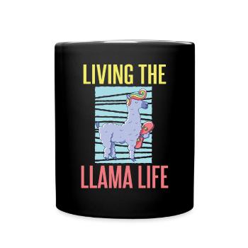 Lama Geschenk Lama Liebhaber Geschenk - Tasse einfarbig - Schwarz - Vorne