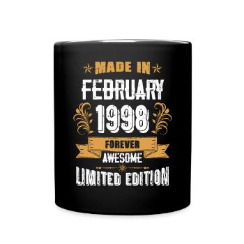 Février 1998 Vintage vintage anniversaire - Mug uni - noir - Devant