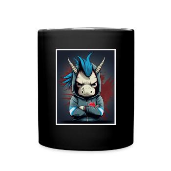 Collègue sarcasme sarcastique de vache licorne du matin - Mug uni - noir - Devant