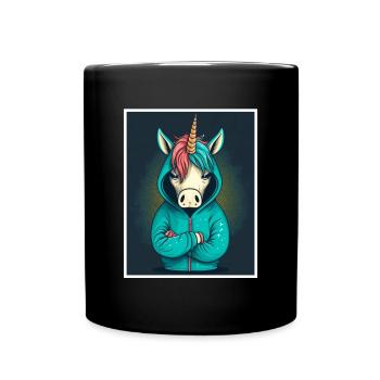 Collègue sarcasme sarcastique de vache licorne du matin - Mug uni - noir - Devant