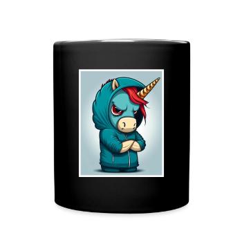 Einhorn Kuh Morgenmuffel Sarkasmus Kollege - Mug uni - noir - Devant