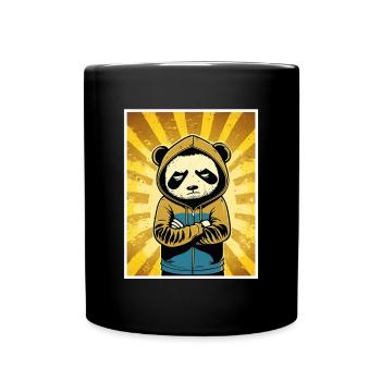 Panda Bear Morning Grouch Sarcasme Collègue - Mug uni - noir - Devant