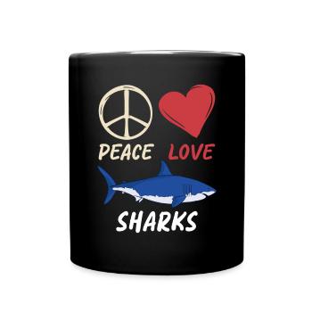 Shark Gift Shark Lover - Full Colour Mug - black - Front