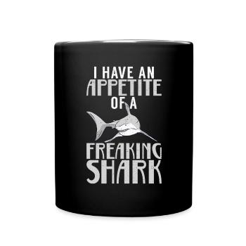 Hai Geschenk Hai Liebhaber - Tasse einfarbig - Schwarz - Vorne