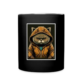 Katze Kätzchen Morgenmuffel Sarkasmus Kollege - Mug uni - noir - Devant