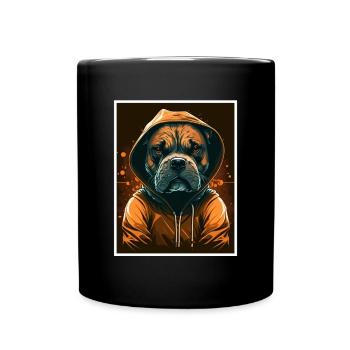 Chien Bulldog Morning Grouch Sarcasme Collègue - Mug uni - noir - Devant