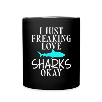 Shark Gift Shark Lover - Full Colour Mug - black - Front