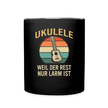 Ukulele Ukulele-Spieler Ukulelist - Tasse einfarbig - Schwarz - Vorne