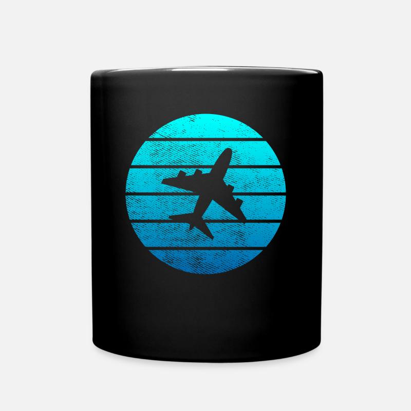 Flugzeug - Tasse einfarbig - Schwarz