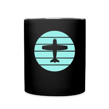 Flugzeug - Tasse einfarbig - Schwarz - Vorne