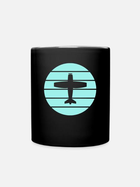 Flugzeug - Tasse einfarbig - Schwarz