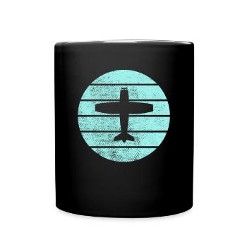 Flugzeug - Tasse einfarbig - Schwarz - Vorne