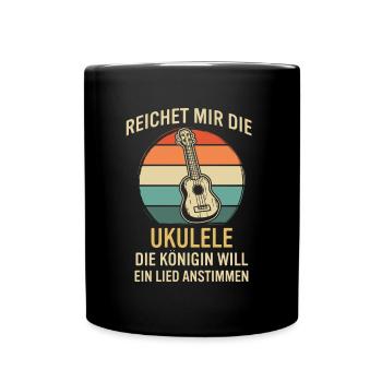 Ukulele Ukulele-Spieler Ukulelist - Tasse einfarbig - Schwarz - Vorne