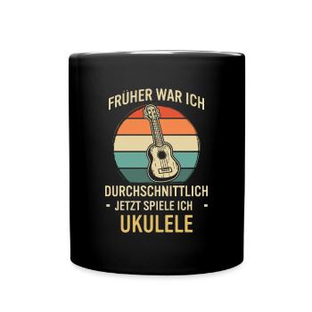 Ukulele Ukulele-Spieler Ukulelist - Tasse einfarbig - Schwarz - Vorne