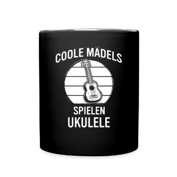 Ukulele Ukulele-Spieler Ukulelist - Tasse einfarbig - Schwarz - Vorne