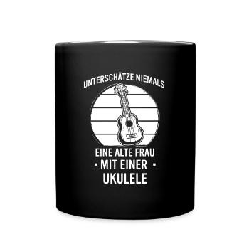 Ukulele Ukulele-Spieler Ukulelist - Tasse einfarbig - Schwarz - Vorne
