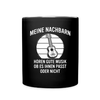 Ukulele Ukulele-Spieler Ukulelist - Tasse einfarbig - Schwarz - Vorne