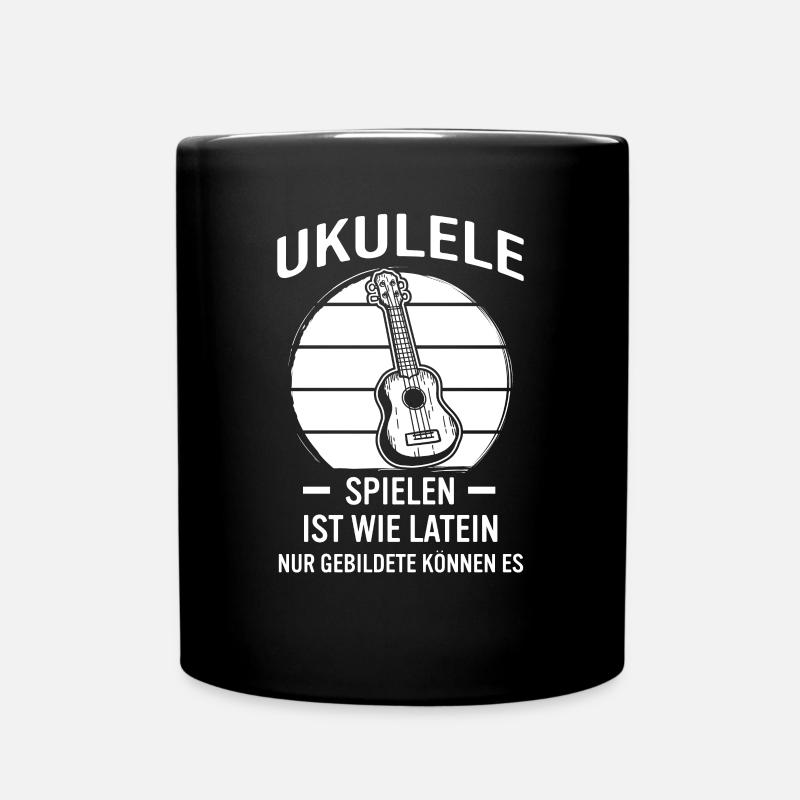 Ukulele Ukulele-Spieler Ukulelist - Tasse einfarbig - Schwarz