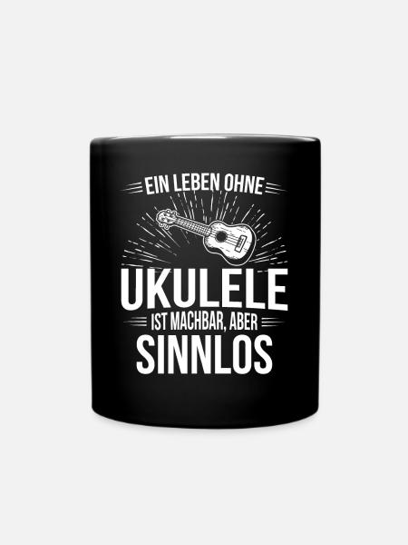 Ukulele Ukulele-Spieler Ukulelist - Tasse einfarbig - Schwarz