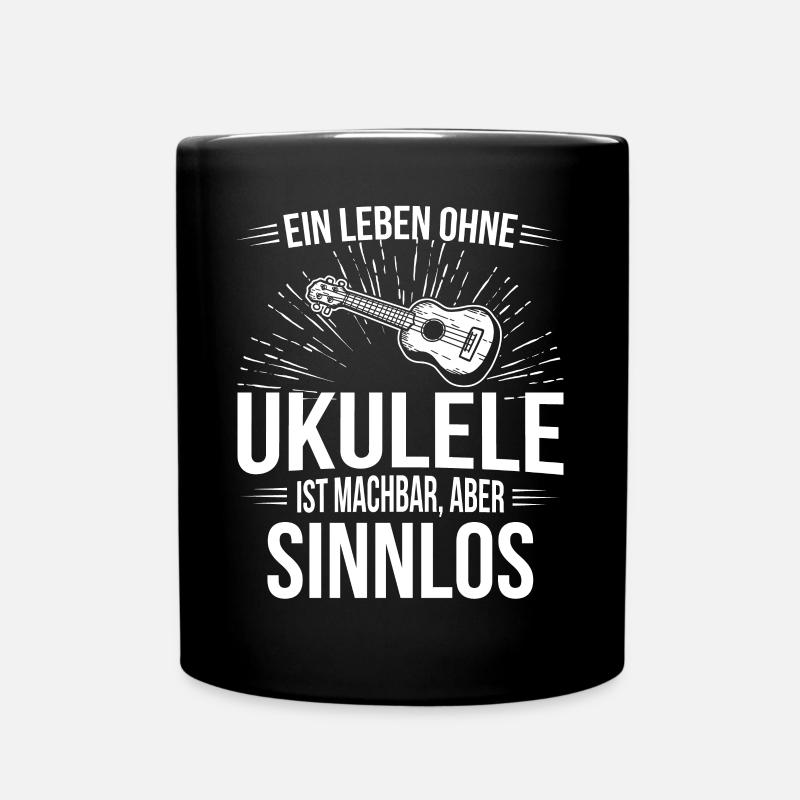 Ukulele Ukulele-Spieler Ukulelist - Tasse einfarbig - Schwarz