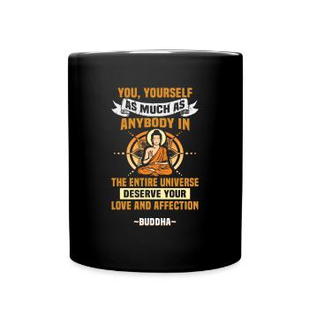 Buddhist Meditation Zen Buddha Buddhismus und Yoga - Tasse einfarbig - Schwarz - Vorne