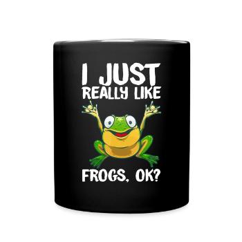 Lustiger Frosch Geschenk für Kinder Männer Frauen Cool Kaulquappe Fr - Tasse einfarbig - Schwarz - Vorne