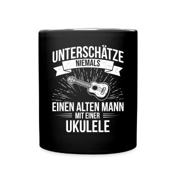 Ukulele Ukulele-Spieler Ukulelist - Tasse einfarbig - Schwarz - Vorne