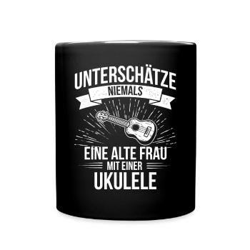 Ukulele Ukulele-Spieler Ukulelist - Tasse einfarbig - Schwarz - Vorne
