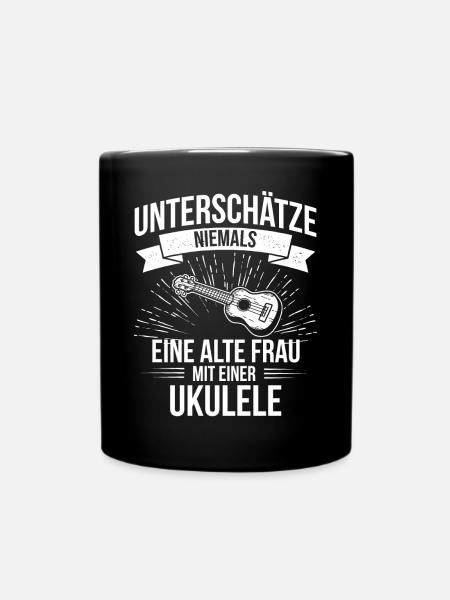 Ukulele Ukulele-Spieler Ukulelist - Tasse einfarbig - Schwarz