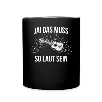 Ukulele Ukulele-Spieler Ukulelist - Tasse einfarbig - Schwarz - Vorne