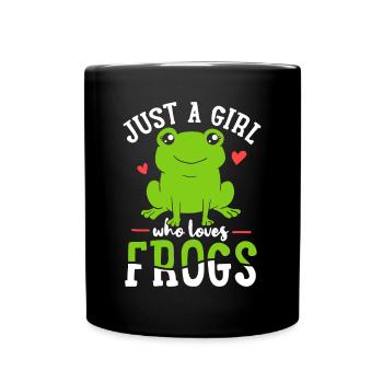 Frog Just A Girl Who Loves Frogs Gift - Full Colour Mug - black - Front