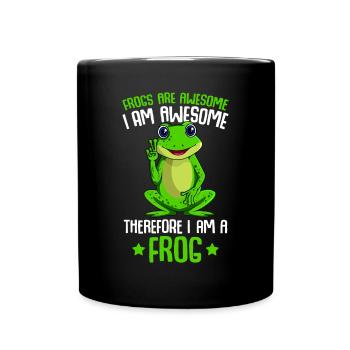 Frösche sind tolle Mädchen Jungen Kinder Frosch - Tasse einfarbig - Schwarz - Vorne