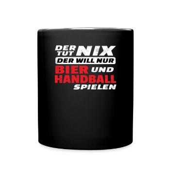 Handball Zubehör handballer Motiv - Tasse einfarbig - Schwarz - Vorne