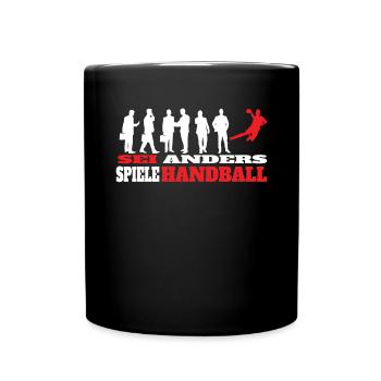 Handball Zubehör handballer Motiv - Tasse einfarbig - Schwarz - Vorne