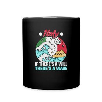 Italie vacances à la plage au bord de la mer Design beach motif - Mug uni - noir - Devant