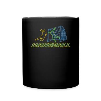 Handball Zubehör handballer Motiv - Tasse einfarbig - Schwarz - Vorne